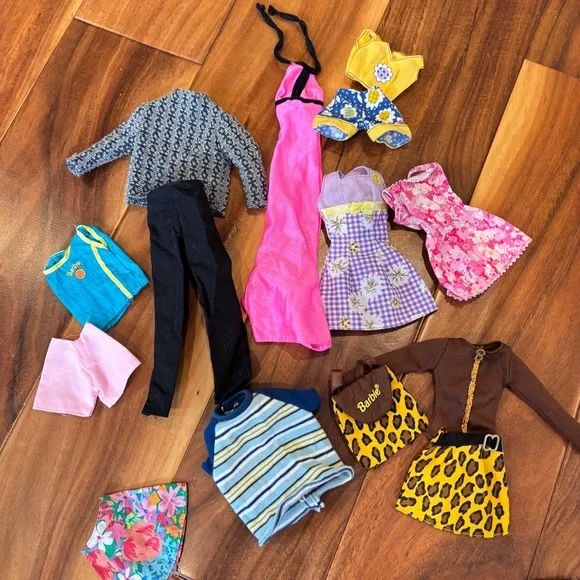 Collection of vintage Barbie clothing